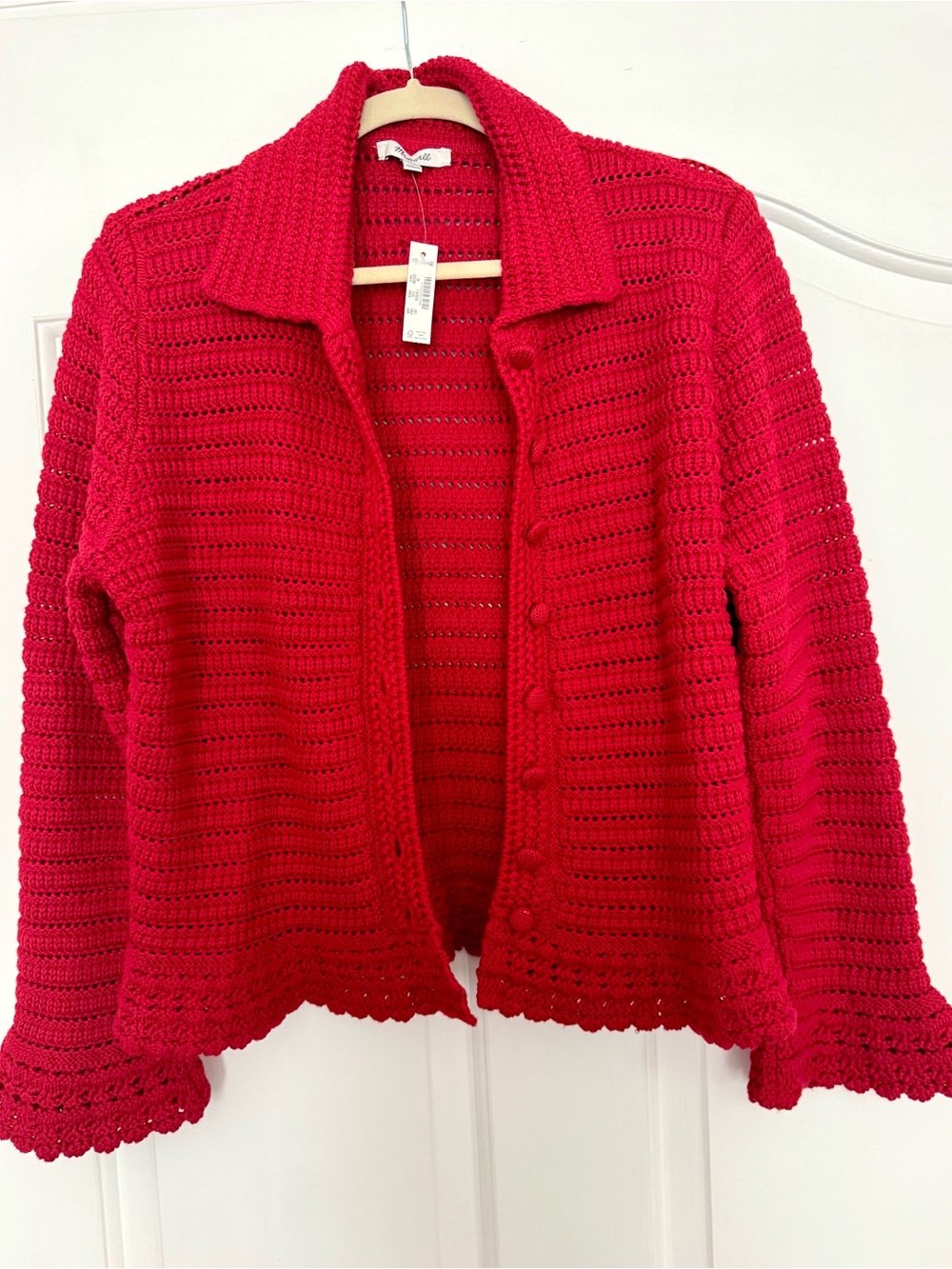Madewell Red Button-Front Cardigan